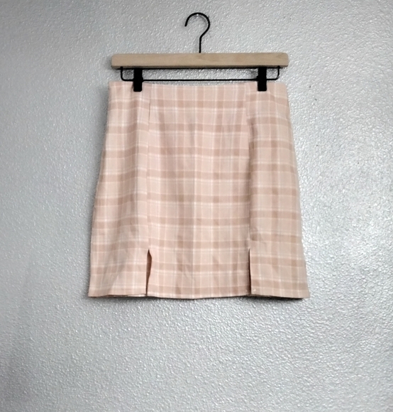 Plaid Butterscotch Mini Skirt Size M - Picture 1 of 3